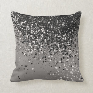 Cojín Decorativo Purpurina gris plateado #1 #brillante