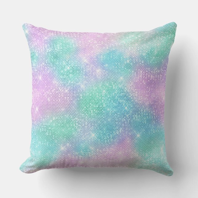 COJÍN DECORATIVO PURPURINA HOLOGRÁFICO PASTEL CUSHION (Anverso)