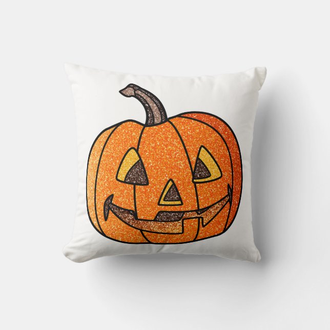 Cojín Decorativo Purpurina Jack O'Lantern (Anverso)