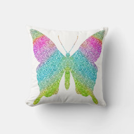 Cojín Decorativo Purpurina Mariposa Pillow - escoja un color de fon