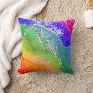 Cojín Decorativo Purpurina moderno y moderno arcoiris