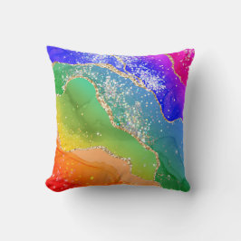 Cojín Decorativo Purpurina moderno y moderno arcoiris
