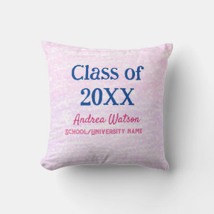 Cojín Decorativo Purpurina morado rosado clase de graduado de add n