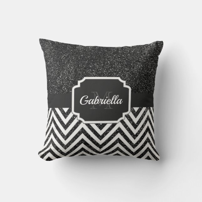 Cojín Decorativo Purpurina negro (Anverso)