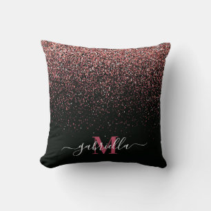 Cojín Decorativo Purpurina negro y rosa