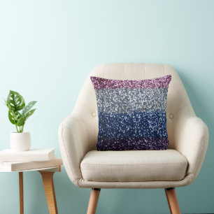 Cojín Decorativo Purpurina Ombre Azul Púrpura