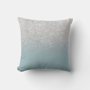 Cojín Decorativo Purpurina plateado moderno resplandece azul oscuro