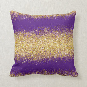 Cojín Decorativo Purpurina Purple Gold de lujo
