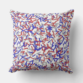 Cojín Decorativo Purpurina Roja Blanca Azul Patriótica