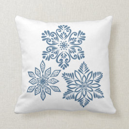 Cojín Decorativo Purpurina Rojo Azul Nieva Navidades blancos