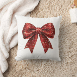 Cojín Decorativo Purpurina rojo festivo Coquette Bow