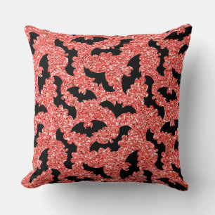 COJÍN DECORATIVO PURPURINA ROJO MIRA CON BAÑOS NEGROS