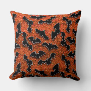 COJÍN DECORATIVO PURPURINA ROJO MIRA CON BAÑOS NEGROS