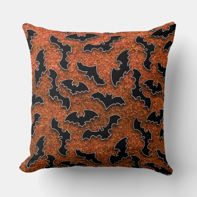 COJÍN DECORATIVO PURPURINA ROJO MIRA CON BAÑOS NEGROS (Anverso)