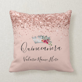 Cojín Decorativo Purpurina rosa bonito Quinceanera