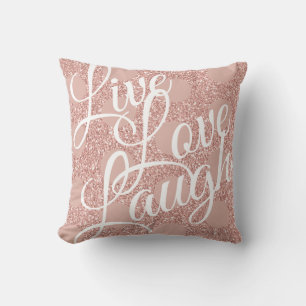 Cojín Decorativo Purpurina rosa de Rubor Polka Dot Girly vive la ri