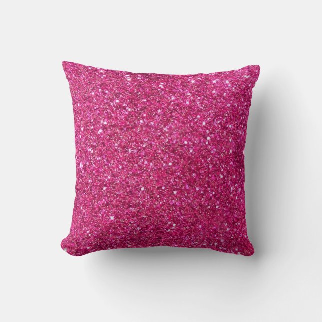 Cojín decorativo Purpurina rosado caliente (Anverso)
