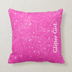 Cojín Decorativo Purpurina Rosado Caliente Chica Mostrar Sus Glamou