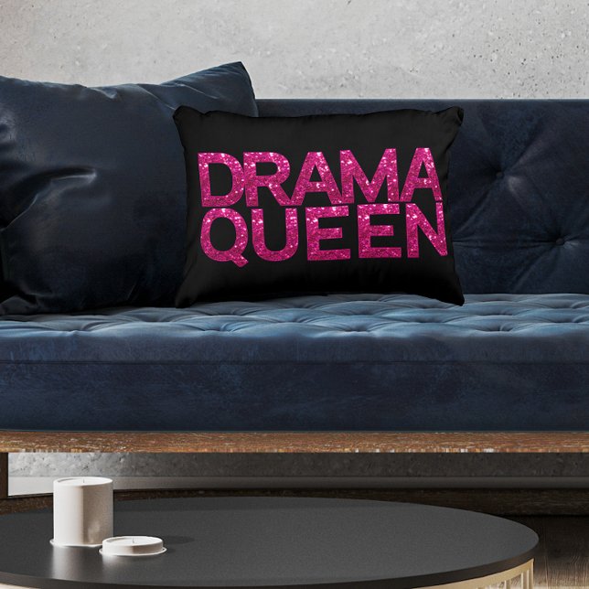 Cojín Decorativo Purpurina rosado de la Reina del Drama (Check out coordinating products in our Drama Queen Collection)