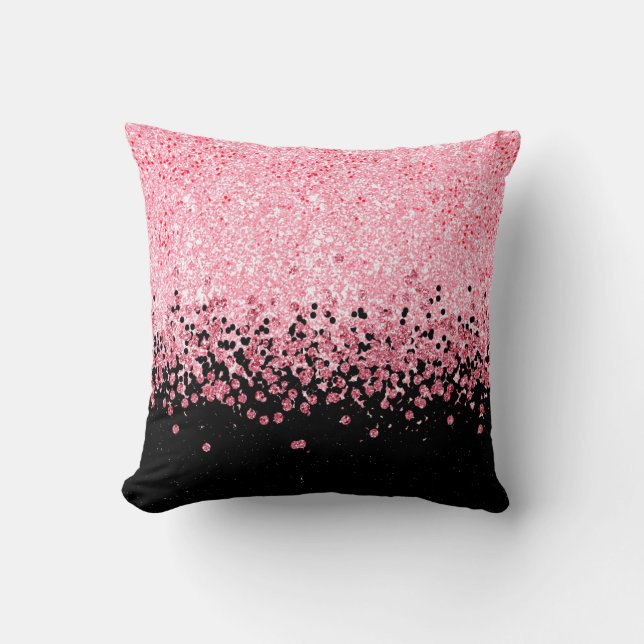 Cojín Decorativo Purpurina rosado resplandeciente (Anverso)