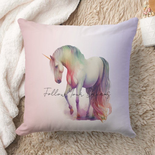 Cojín Decorativo Purpurina Rubor morado mágico Ombre Unicornio (Manta)