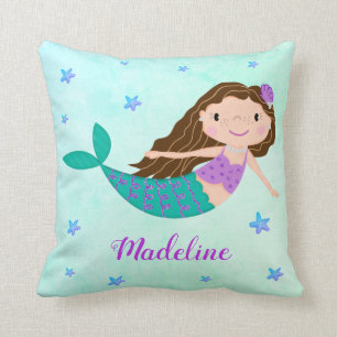 Cojín Decorativo Purpurina Starfish de la Sirena Púrpura Británica