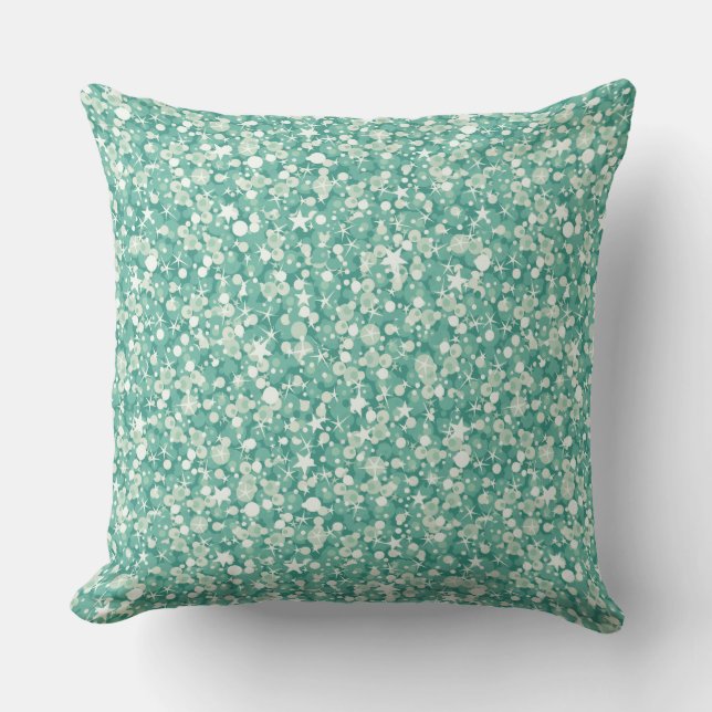 Cojín Decorativo Purpurina Verde Y Blanco Moderno (Anverso)