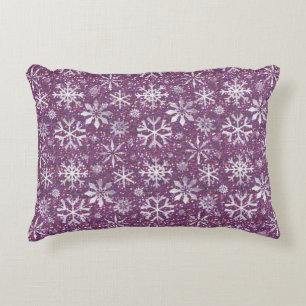Cojín Decorativo Purpurina y copos de nieve