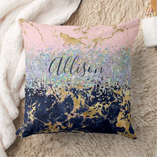 Cojín Decorativo Purpurina y mármol personalizado