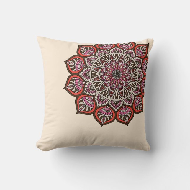 Cojín decorativo purpurinoso terroso rosado (Anverso)