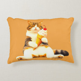 Cojín Decorativo Purrfectly Asleep – Cat Holding Ice Cream Cone