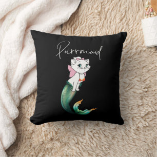 Cojín Decorativo Purrmaid de gatito de gatito de comadreja - Diseño