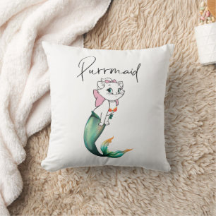 Cojín Decorativo Purrmaid de gatito de gatito de comadreja - Diseño