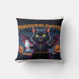 Cojín Decorativo Puurrrlloween – Gato Vampiro Halloween Divertido