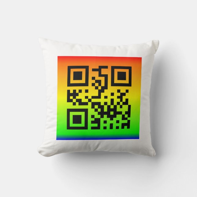 Cojín Decorativo QR Code® dice: AMOR (Anverso)