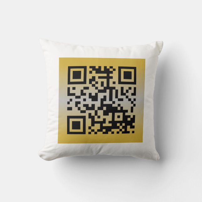 Cojín Decorativo QR Code® dice: ES LA VÍSPERA DEL AÑO NUEVO (Anverso)