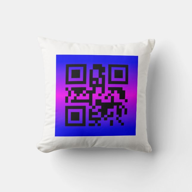 Cojín Decorativo QR Code® dice: ES UN CHICO (Anverso)