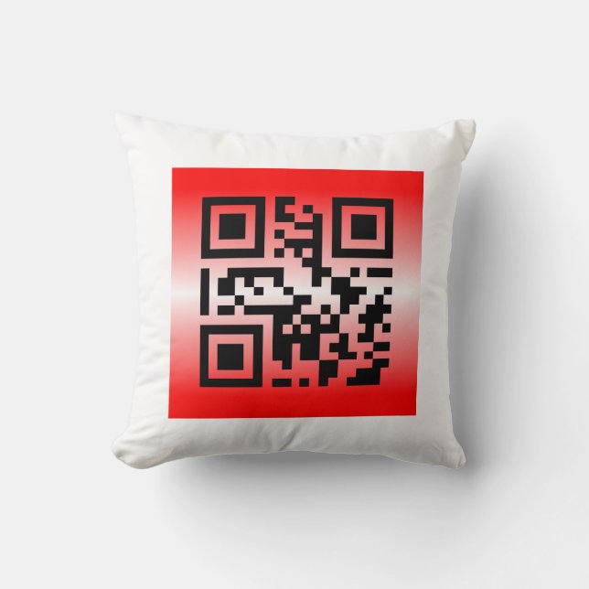 Cojín Decorativo QR Code® dice: ESTÁS AMADO (Anverso)