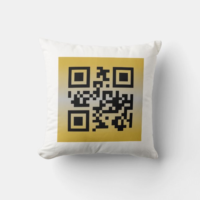 Cojín Decorativo QR Code® dice: Feliz año nuevo (Anverso)
