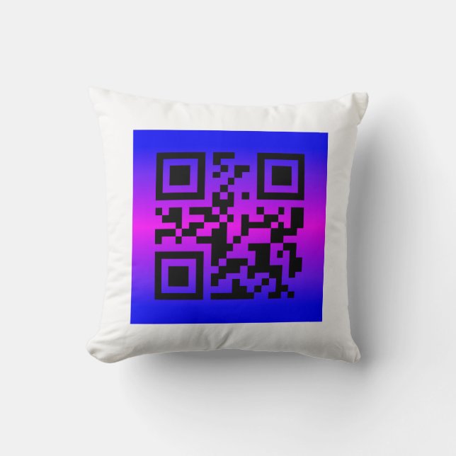 Cojín Decorativo QR Code® dice: FELIZ CUMPLEAÑOS (Anverso)