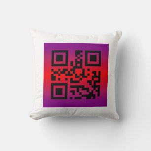 Cojín Decorativo QR Code® dice: FELIZ FÁCIL