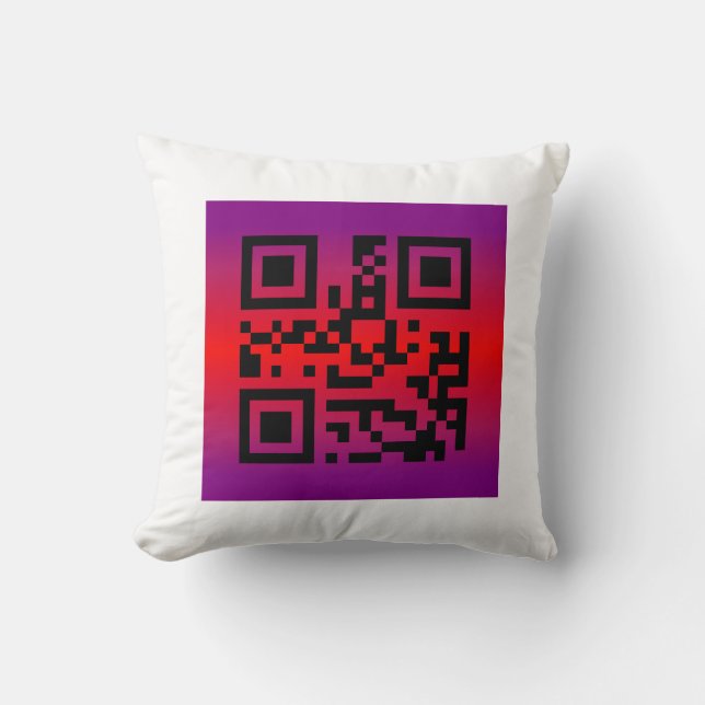 Cojín Decorativo QR Code® dice: FELIZ FÁCIL (Anverso)