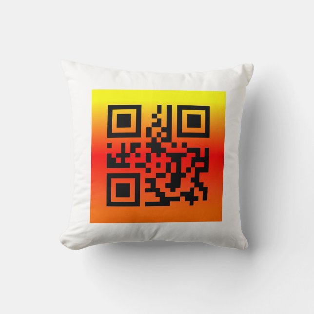Cojín Decorativo QR Code® dice: FELIZ GRACIAS (Anverso)