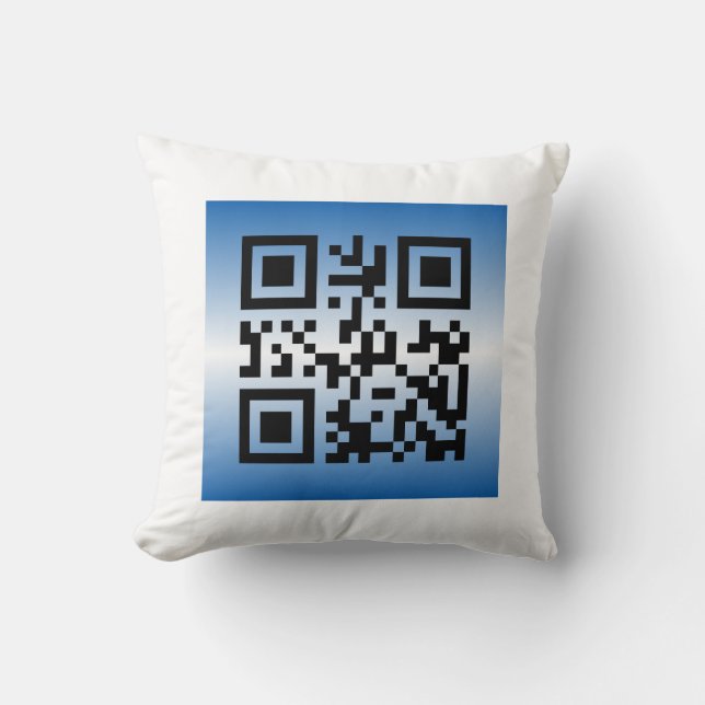 Cojín Decorativo QR Code® dice: FELIZ HANUKKAH (Anverso)