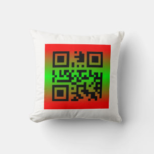 Cojín Decorativo QR Code® dice: Feliz KWANZAA