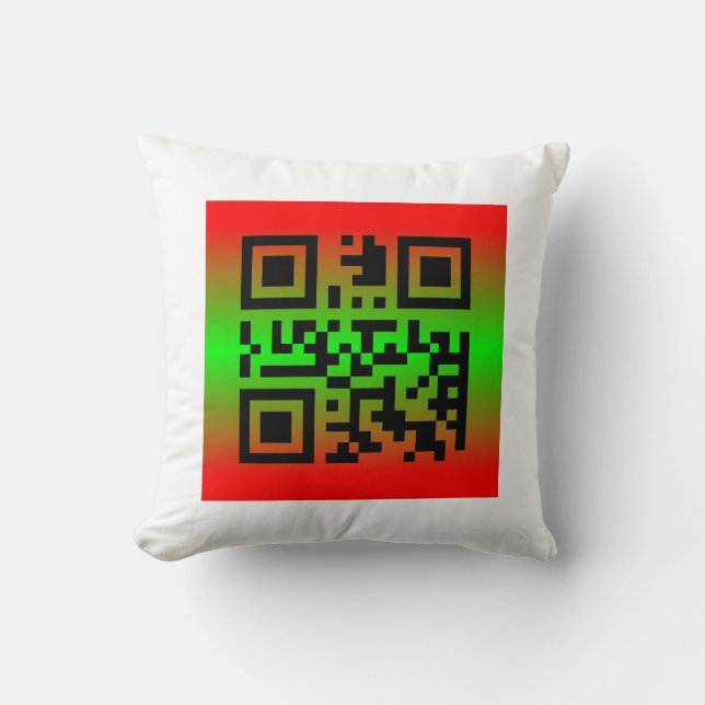 Cojín Decorativo QR Code® dice: Feliz KWANZAA (Anverso)