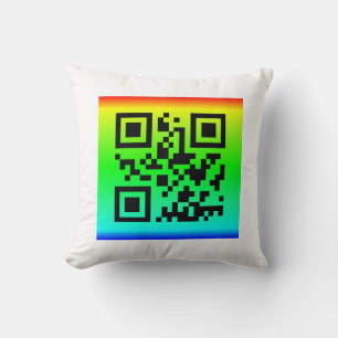 Cojín Decorativo QR Code® dice: GRACIAS POR SU AYUDA