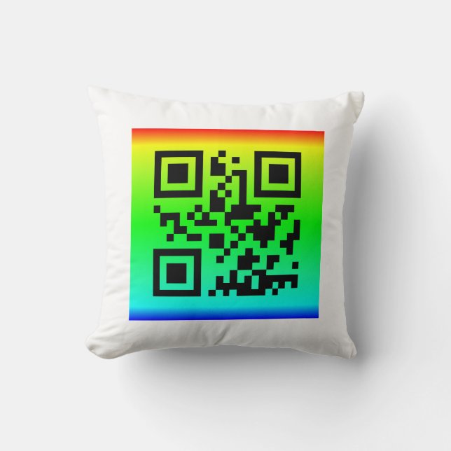 Cojín Decorativo QR Code® dice: GRACIAS POR SU AYUDA (Anverso)
