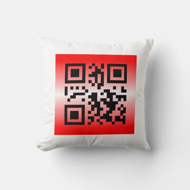 Cojín Decorativo QR Code® dice: PENSANDO EN TI (Anverso)