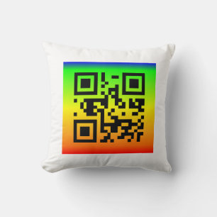Cojín Decorativo QR Code® dice: SEA FELIZ
